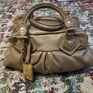 Marc Jacobs Taupe Pebbled Leather Satchel w CROSSBODY STRAP